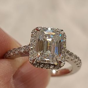 Moissanite 2 carat Emerald Cut Ring